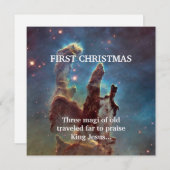 Erste Weihnachten Drei Magie der Alten Reisen weit Mitteilungskarte (Vorne/Hinten)
