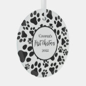 Erste Weihnachten Einfache Niedliche Welpenpfeifen Ornament Aus Glas (Vorderseite Rechts)