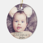 Erste Weihnachten, Foto Urlaub Keramik Ornament (Links)