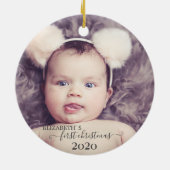 Erste Weihnachten, Foto Urlaub Keramik Ornament (Hinten)