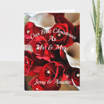 Erste Weihnachten Frau Wedding Red White Floral