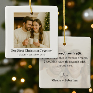 Erste Weihnachten gemeinsam Foto Keepake Keramikornament
