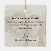 Erste Weihnachten gemeinsam Foto Keepake Keramikornament (Rückseite)