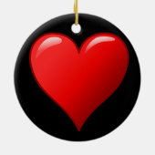 Erste Weihnachten Gemeinsam Niedliches Rotes Herz Keramik Ornament (Hinten)