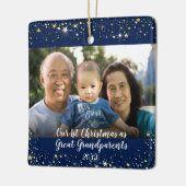 Erste Weihnachten Große Großeltern 2 Foto Sterne Keramikornament (Links)