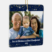 Erste Weihnachten Große Großeltern 2 Foto Sterne Keramikornament (Rechts)