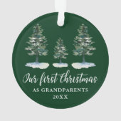 Erste Weihnachten Großeltern Grüne Pinien Ornament (Rückseite)