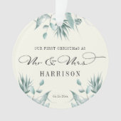 Erste Weihnachten Herr & Frau Eukalyptus Greenery Ornament (Vorderseite)