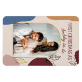 Erste Weihnachten | Holly Shapes Arched Foto Magnet (Horizontal)