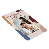 Erste Weihnachten | Holly Shapes Arched Foto Magnet (Rechte Seite)