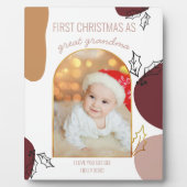 Erste Weihnachten | Holly Shapes Gold Arch Foto Fotoplatte (Vorderseite)