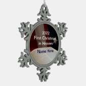 Erste Weihnachten im Himmel Snowflake Pewter Chris Schneeflocken Zinn-Ornament (Links)