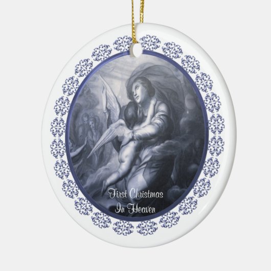 Erste Weihnachten im Himmelsschmuck Keramikornament (Links)