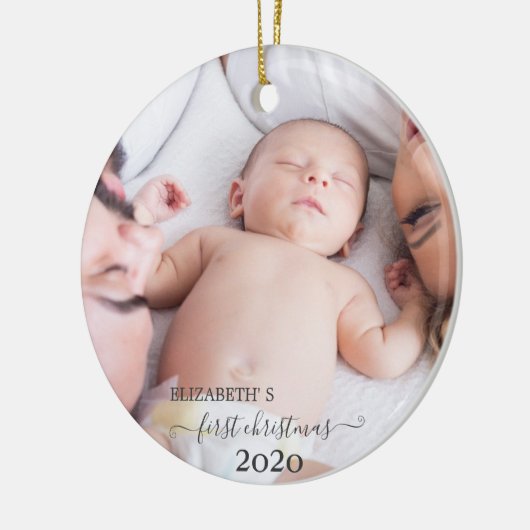 Erste Weihnachten in der Familie, Foto Keramik Ornament (Links)