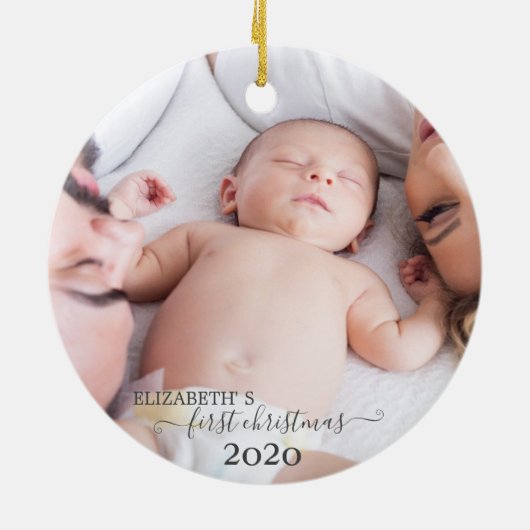 Erste Weihnachten in der Familie, Foto Keramik Ornament (Hinten)