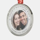 Erste Weihnachten in der Liebe Paar Sentimental-Fo Ornament Aus Metall (Links)