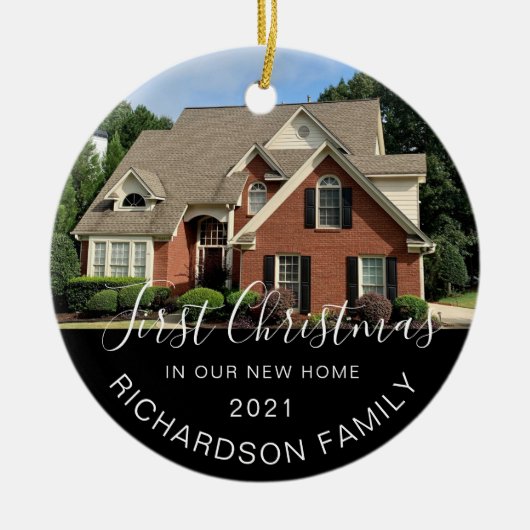 Erste Weihnachten in der neuen Zuhause Vollständig Keramik Ornament (Vorne)