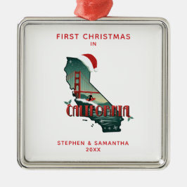 Erste Weihnachten in Kalifornien Staat Personalisi Ornament Aus Metall