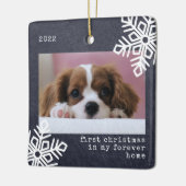 Erste Weihnachten in meinem Forever Zuhause Hund F Keramikornament (Links)