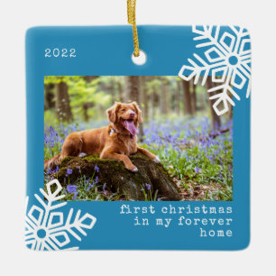 Erste Weihnachten in meinem Forever Zuhause Hund F Keramikornament