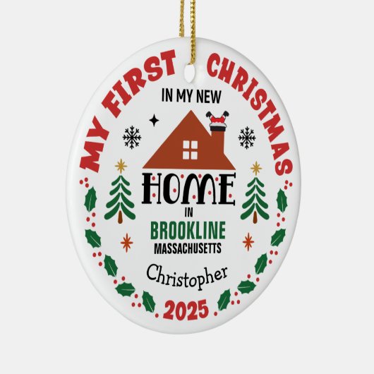 Erste Weihnachten in meinem neuen Zuhause Personal Keramik Ornament (Rechts)