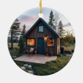 Erste Weihnachten in meinem Tiny Zuhause Foto Keramik Ornament (Hinten)