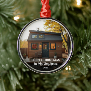Erste Weihnachten in meinem winzigen Zuhause-Foto Ornament Aus Metall