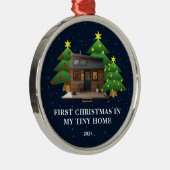 Erste Weihnachten in meiner Tiny Zuhause rustikal Ornament Aus Metall (Rechts)