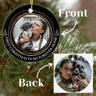 Erste Weihnachten in My Forever Zuhause Pet Fotos Keramik Ornament