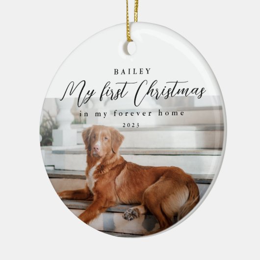 Erste Weihnachten in My Forever Zuhause Pet Keramik Ornament (Links)