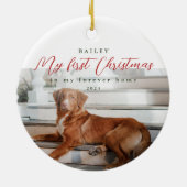 Erste Weihnachten in My Forever Zuhause Pet Keramik Ornament (Hinten)