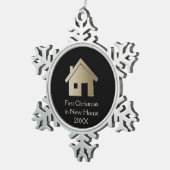 Erste Weihnachten in New Zuhause 20XX Schneeflocken Zinn-Ornament (Rechts)