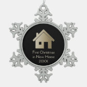 Erste Weihnachten in New Zuhause 20XX Schneeflocken Zinn-Ornament (Vorderseite)