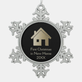 Erste Weihnachten in New Zuhause 20XX Schneeflocken Zinn-Ornament
