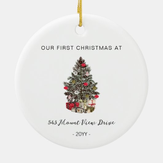 Erste Weihnachten in New Zuhause - Adress Ornament (Hinten)