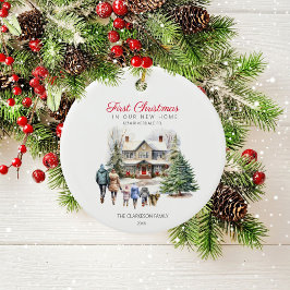 Erste Weihnachten in New Zuhause | Familie mit Hau Keramik Ornament