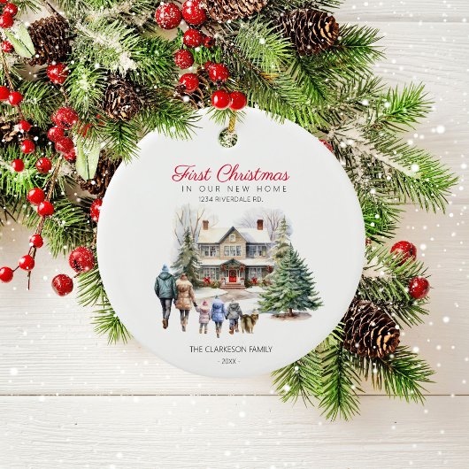 Erste Weihnachten in New Zuhause | Familie mit Hau Keramik Ornament