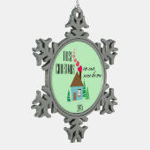 Erste Weihnachten in New Zuhause, Herz Schneeflocken Zinn-Ornament (Links)