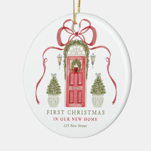 Erste Weihnachten in New Zuhause Keramik Ornament (Links)