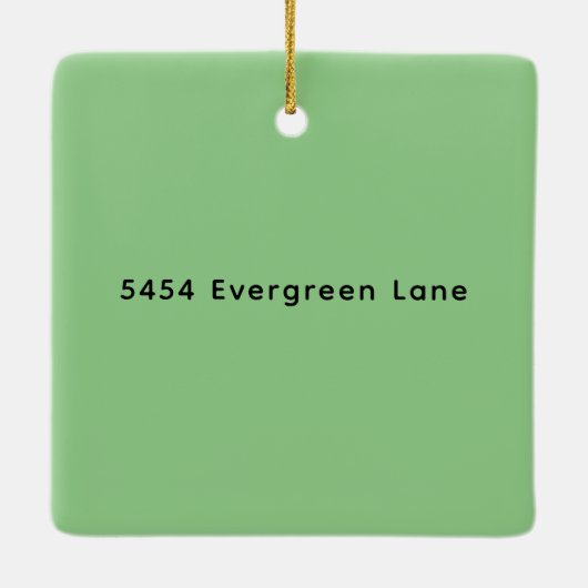 Erste Weihnachten in New Zuhause Modern Minimalist Keramikornament (Rückseite)