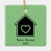Erste Weihnachten in New Zuhause Modern Minimalist Keramikornament (Vorderseite)