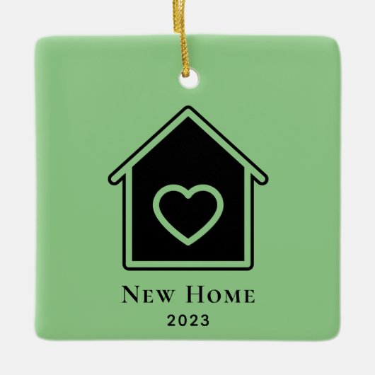 Erste Weihnachten in New Zuhause Modern Minimalist Keramikornament (Vorderseite)