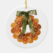 Erste Weihnachten in New Zuhause Orange Wreath Keramik Ornament (Hinten)
