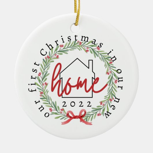 Erste Weihnachten in New Zuhause Ornament (Vorne)