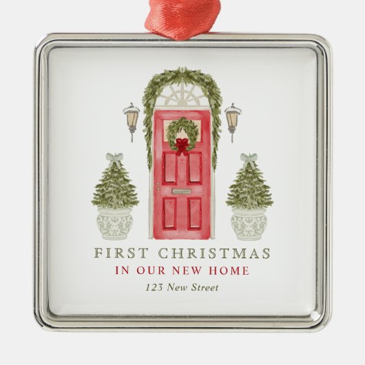 Erste Weihnachten in New Zuhause Ornament Aus Metall (Vorne)