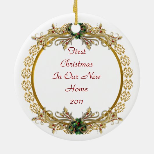 Erste Weihnachten in New Zuhause-Ornament Keramik Ornament (Hinten)