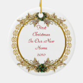 Erste Weihnachten in New Zuhause-Ornament Keramikornament (Hinten)