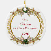 Erste Weihnachten in New Zuhause-Ornament Keramikornament (Hinten)