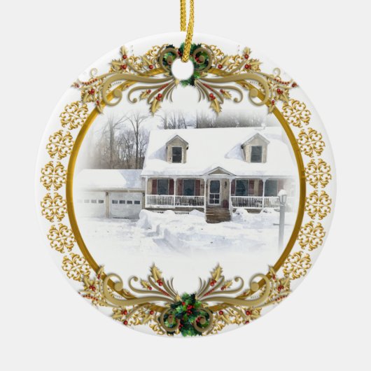 Erste Weihnachten in New Zuhause-Ornament Keramikornament (Vorne)