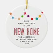 Erste Weihnachten in New Zuhause Personalisiert Ba Keramik Ornament (Vorne)